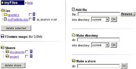 myFiles screen shot